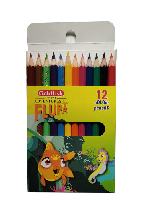 Goldfish%20Flupa%2012%20Colour%20Half%20Size%20Pencil%20Cardboard%20Packet%20(01%20Pack)%20-%20Image%202