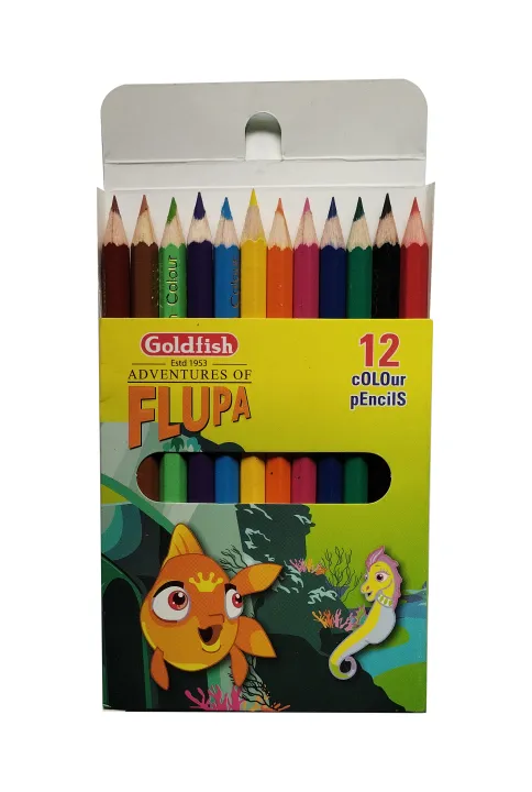Goldfish%20Flupa%2012%20Colour%20Half%20Size%20Pencil%20Cardboard%20Packet%20(01%20Pack)%20-%20Image%202