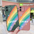 dienya Case For Infinix Hot 10T Case Fashion Lucky Rainbow Thin Shockproof Square Edge Silicone Casing Full Lens Cover Camera Protect Cases Softcase. 