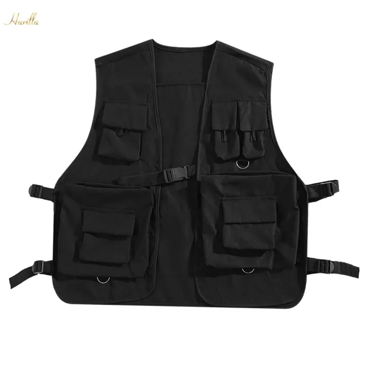 Utility%20Vest%20for%20Men%20Women,%20Cargo%20Vest,%20Breathable%20Front%20Buckle%20Casual%20Waistcoat%20Outerwear%202XL%20Black%20-%20Image%202