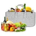 Fireplace Wood Felt Storage Bag Basket Magazine Rack Firewood Pocket,Felt Foldable Firewood Holder Basket Black. 