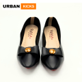 Pumps For Women Mehroon, Yellow, Black Ladies Pumps, Ultra Soft Cushioning just Like Feather, Minimalist Bow Style With Golden Dot Design Essential For Every Day Use - University/College Girls, Office Wear, Casual wear - Urban Kicks. 