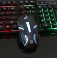 RGB Gaming Mouse With Mousepad - 7 Light Breathing Colours In Mouse & Red Medium Size Mouse Pad All Sides Stitched - USB Wired Gaming Mouse For PC & Laptop - No Side Button - Black. 