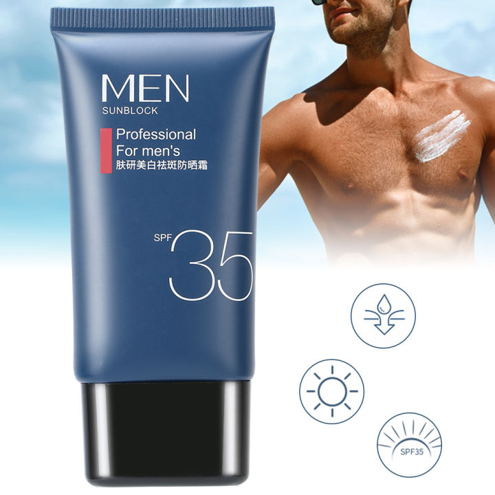 Men Face Body UV Isolation Refreshing Sunscreen Cream Moisturizing Sunblock SPF35 40g