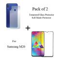 2-in-1 Combo Pack For Samsung Galaxy M20 - Tempered Glass, Back Matte Protector. 