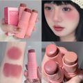 Waterproof Matte Face Blush Stick Long-lasting Natural Cheek Contour Tint Blush Cream Makeup Mineral Red Rouge Cosmetics. 