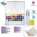 Art Nation Solid Watercolor Set - 36 Colors - 2 x Water Brush Pen & Mixing Palette. 
