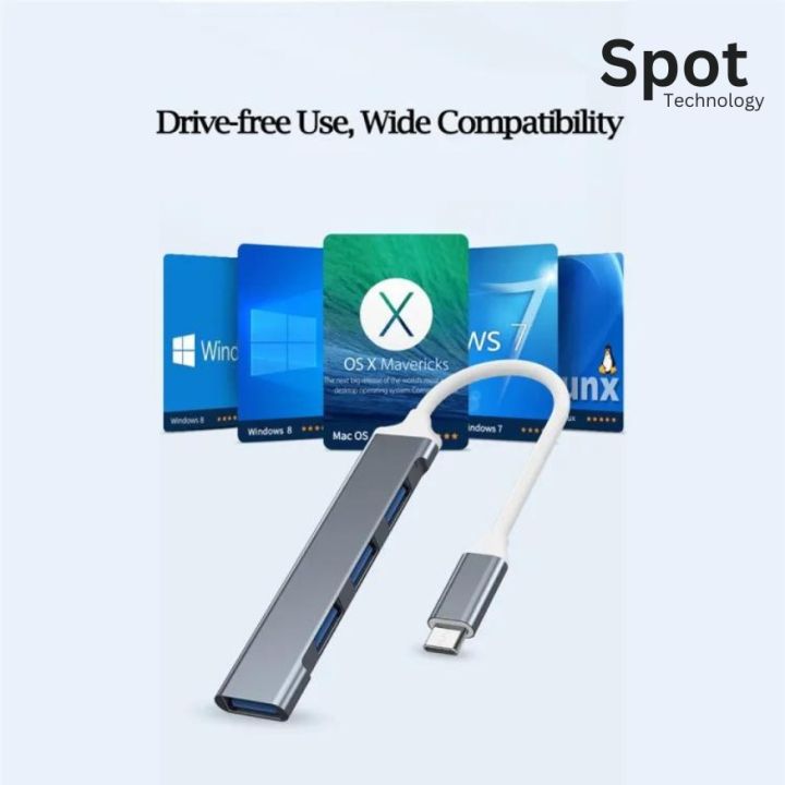Spot%20-USB%20C%20/%20A%20HUB%203.0%20Metal%20%20Type%20C%204%20Port%20Multi%20Splitter%20Adapter%20For%20laptop%20Phone%20Tablet%20&%20Computer%20-%20Image%202