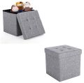 Techmanistan Foldable Storage Ottoman Cube Pouffe Seat Stool Box, Foldable Storage Box Seater. 
