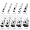 Diamond Drill Bits,10Pcs 6-32mm Hole Saw Diamond Drill Bit Hollow Core Drill Bit Set for Diamond Coating, Carbon Steel for Glass, Ceramics, Porcelain, Ceramic Tile, Marble. 