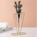 Hydroponics Glass Vase Iron art Flower Stand Metal Plant Holder Table Ornament Home Decor. 