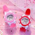 Electronic Watch Children's Style No Alarm Clock Calendar Week Night Light. 