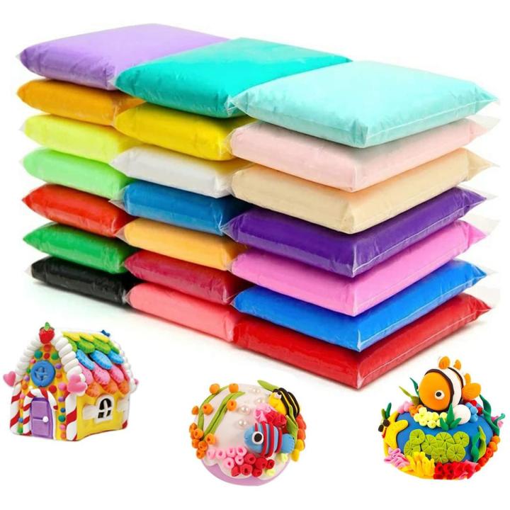 Pack of 24 Clay for Kids Polymer Dough With Tools 12gm Each