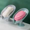 Leaf Shape Soap Box Drain Soap Holder Bathroom Accessories Suction Cup Soap Dish Tray Soap Dish for Bathroom Soap Container. 