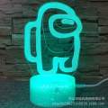 3D night light among us crack colorful remote control 16 color gift lamp bedside lamp table lamp. 