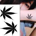 【Good-Love Store】1 piece clover maple leaf tattoo temporary geometric black tattoo. 