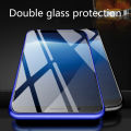 Biruiqu For Samsung Galaxy A21s Magnetic Absorption Case Metal Frame Shockproof Double Sided Tempered Glass Magnetic Case Cover. 