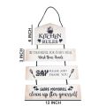 'Kitchen Rules, Be Thankful For Every Meal..' Positive Quotes Wooden Wall Hanging Decor. 