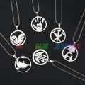 Genshin Impact Fatui Harbingers Totem Theme Doctor Dottore Cosplay Titanium Steel Necklace Pendant Choker 60cm Chain Accessories. 
