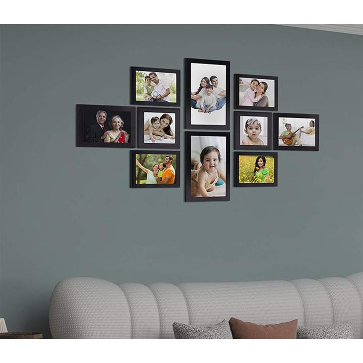 eMall Photo Frames 10 Pcs Wall Gallery with Free Custom Pictures Printing for Home Decor and Wall Decoration Picture Frames