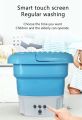 Portable Washing Machine, Mini Foldable Bucket Washer and Spin Dryer for Camping, RV, Travel, Small Spaces, Lightweight and Easy to Carry (Blue). 