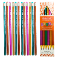 One Pack of Triangular HB Pencils in Different colours with Matching Erasers. 