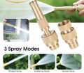 Water Nozzle Garden Spray 4 Mode High Pressure Direct Nozzle Booster Adjustable Hose Nozzle Garden Brass Spray Nozzle Hose Nozzle Spray Adapter. 