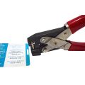 Ibico Slot Punch Plier Tool (Red) - 15x3mm Hole Punch for PVC ID Cards, Precise Handheld Tool with Side Guide, Comfortable 7x3x0.7 Inch Size. 
