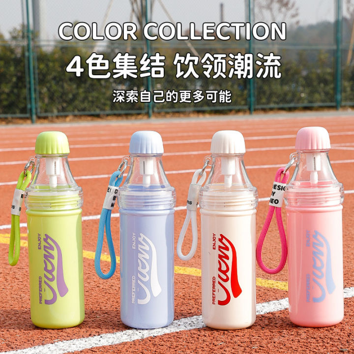 650ml plastic water cup Internet celebrity same style Coke bottle detachable cup anti-leak cup sports water bottle cup with handle