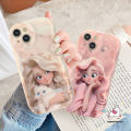 Fantasy Pretty Puss Doodle Case Compatible For IPhone 11 XR X 14 13 12 Pro Max 7 6 8 6s Plus XS Max SE 2020 Cartoon Princess 3D Wavy Curved Edge Shockproof Soft Cover. 