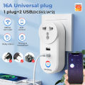 Clopal Wifi Smart Socket 3 Pin Plug with USB EU US UK Outlet Adapter Charging Voice Timing Smart Life App Electrical for Google Home Alexa. 