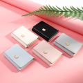Short Cute Cat Pattern Women Wallet Leather Three Folding Wallets Clutch Women Wallets Girl Multi-function Coin Purse Card Set. 