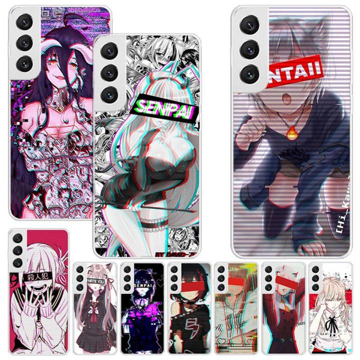 【NEW】LEWD Sad Girl Japanese Anime Print Soft Case for Samsung Galaxy S23 S22 Ultra S21 S20 FE S10 Plus Phone Shell S9 S8 + S10E S7 Pa