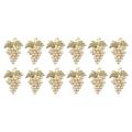 FLYEER Grapes Napkin Rings Set of 12, with Glittering Imitation Diamond and Pearls Inlay Alloy Napkin Ring Holder. 