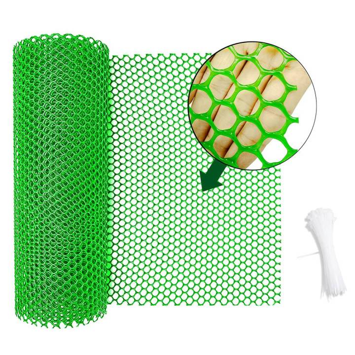 Plastic Chicken Wire Fence Mesh,Fencing Wire for Gardening, Poultry Fencing, Chicken Wire Frame Netting Green