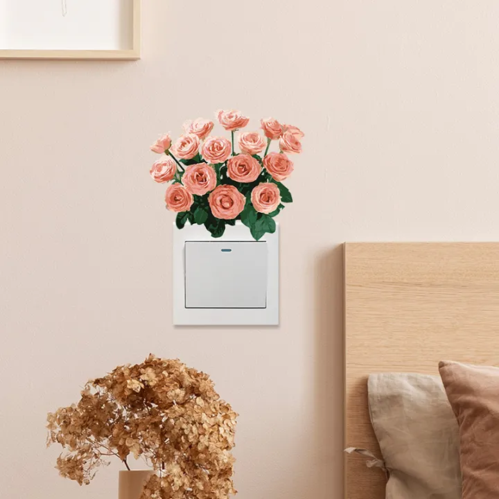 Decor%20Wall%20Paper%20Long%20Lasting%20Wall%20Mural%20Colorfast%20Plant%20Flower%20Switch%20Wall%20Decorative%20Sticker%20Self-adhesive%20Decal%20Demoo%20-%20Image%205