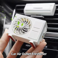 Solar Car Dashboard Air Freshener Mini Rotating Air Conditioning Decorative Aromatherapy Perfume Diffuser- Lasting Lavender Fragrance Perfume Decoration Revolving AC Fan-White. 