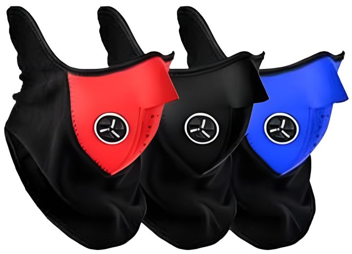 Motorcycle Half Face Mask Winter Wear Beard cold Protection Mask Black Red Blue Multi Color Neck Warmer Gaiter, Thick Fleece Winter Warm Face Mask Scarf for Men Women Skiing Cycling