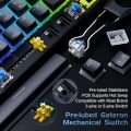 Tezarre TK63 Wireless Keyboard Bluetooth/2.4G/USB Wired 60% Mechanical Gaming Keyboard RGB Backlit PBT Pudding Keycaps Hot-Swappable. 