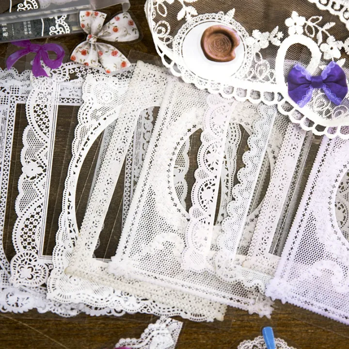 RHS Online 40PCS Lace Fantasia Series Vintage Basic Material Paper PET ...
