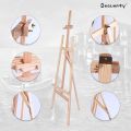 DK Traders Pine Wooden Foldable A-Frame Easel | Adjustable Display & Painting Stand for Canvas Board – 175 cm | Art & Craft. 