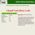 Silver Leaves Chandi Vark(24 Edible Chandi Waraq) Pakistan. 