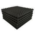 12 Pack Pyramid Shape Soundproof Foam Sound Proof Padding Treatment Panel for Echo Bass Insulation -Black. 
