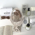 European Style Palace Carving Makeup Mirror Vintage Floral Oval Handhold Mirror Home Decor Makeup Mirror. 