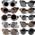 Cosplay Vintage Victorian Rivet Gothic Steampunk Unisex Cool Men Women Welding Goggles Cosplay Vintage Glasses Eyewear. 