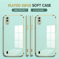 (Free Lanyard) Luxury 6D Plating Case for Samsung Galaxy A01 Back Cover Soft Silicone Square Frame Shiny Bling Phone Cases. 