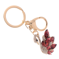 Swan Keychain Rhinestone Ornament Gift Pendant Bag Hanging Metal Ring Car Decorations. 