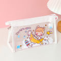 Waterproof Transparent Pencil Case Large Capacity PVC Pen Bag Korean Style Cute Cartoon Travel Pouches Kawaii Cosmetic Bag Makeup Storage School Supplies. 