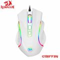 Redragon M607 Griffin RGB USB MMO Gaming Mouse 8 buttons 7200 DPI Ergonomic Design Programmable White. 