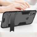 For Huawei Y6 Prime 2019 Back Cover Shockproof Hybrid Armor Stand Holder Design Hard Plastic Soft TPU Silicone Bumper Protective Phone Case. 